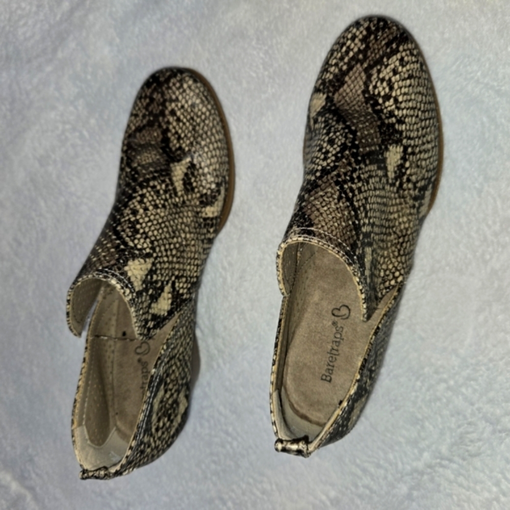 Baretraps Women's Snake Skin Print Ankle Booties -Size 6 1/2 Classic Western EUC - Picture 5 of 10